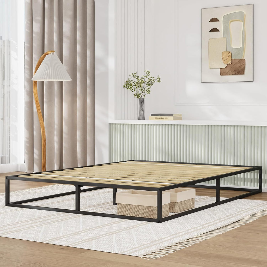 Novilla Ful Size Bed Frame, Metal Platform Bed Frame, Sturdy Metal Bed Frame, Wood Slats Support, No Box Spring Needed, Durable and Safe, Easy Assembly, Black