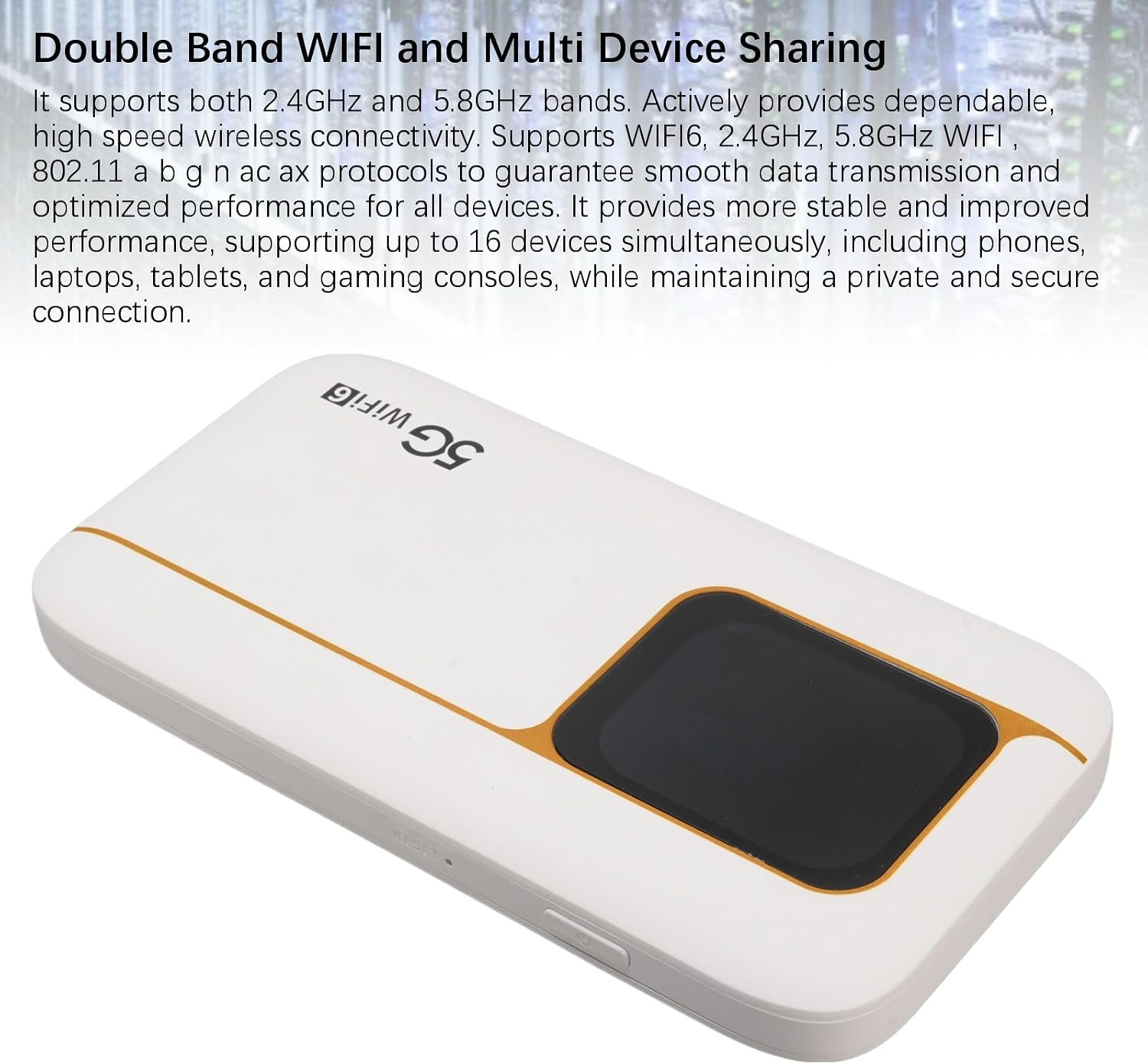 Tangxi 5G WiFi 6 Mobile Hotspot, 5G Cellular Router with Sim Card Slot, Portable WiFi Hotspot for Travel, 2.01 Inch Touch Screen, 16 Connected Devices, 7100mAh Battery