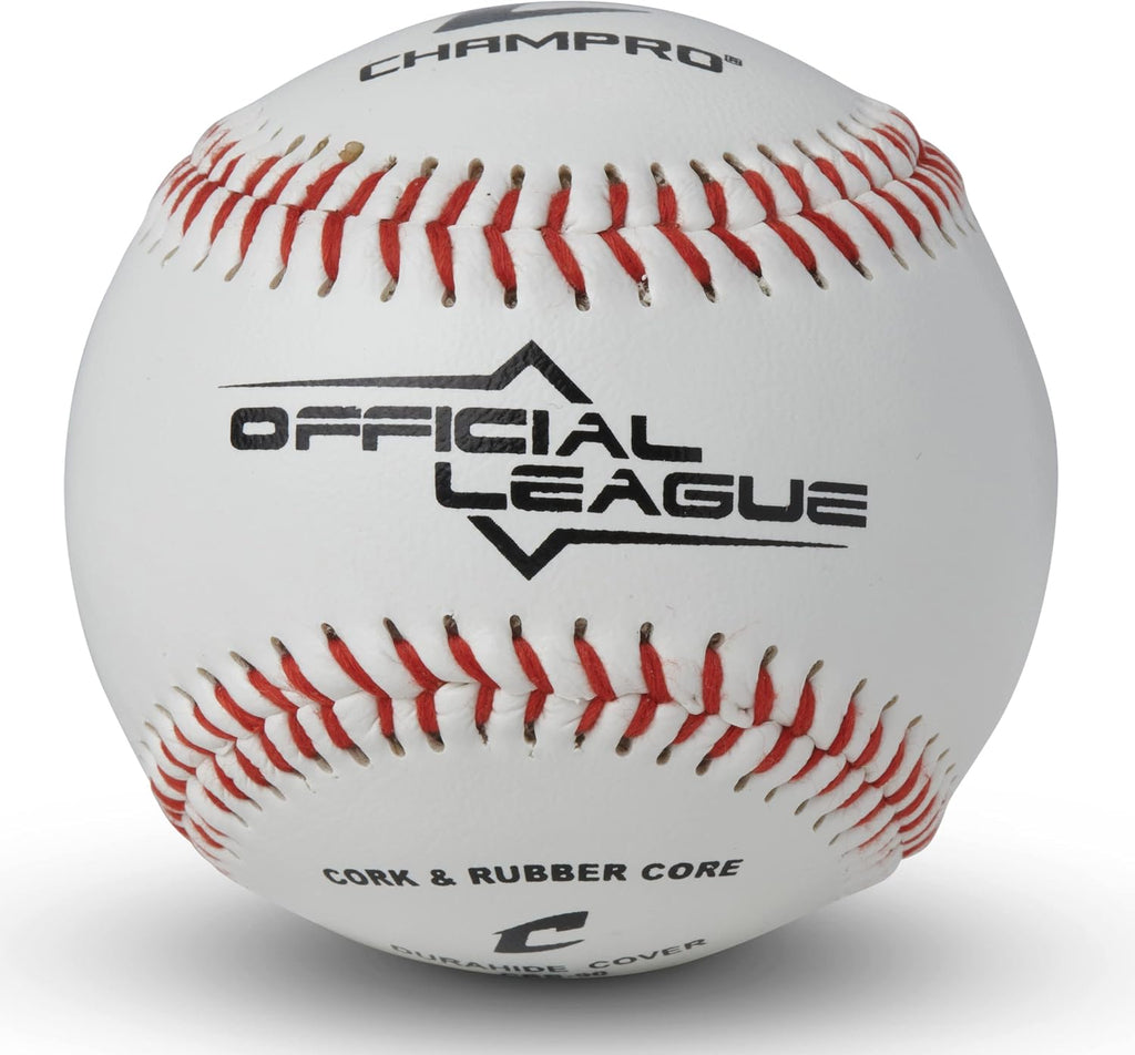 Champro CBB-90 Durahide Cover Baseballs in a Black Champro Bucket – 30 Balls and one Rods Can Sleeve Included