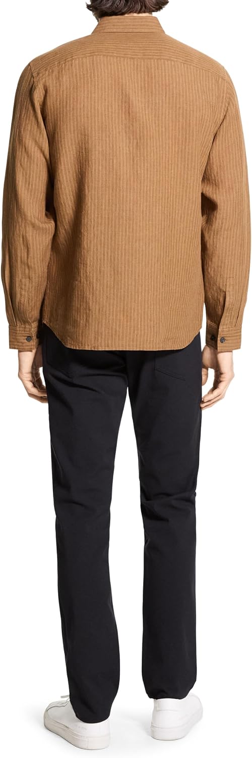 Theory Men's Theory Men's Irving Long Sleeve Button Down Woven in Summer Stripe Linen