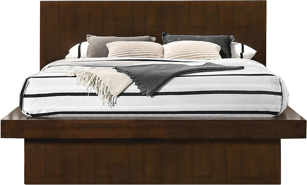 Coaster Home Furnishings Jessica Contemporary 5-Piece Bedroom Set Queen Size LED Panel Bed Frame 43-inch Headboard Cappuccino 200711Q-S5P