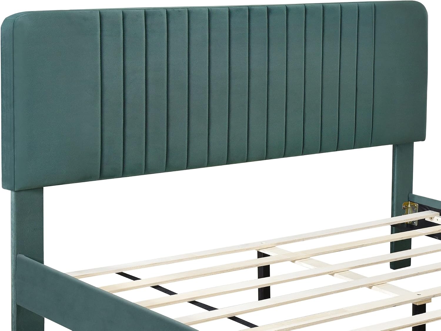 4-Pieces Bedroom Sets Queen Size Upholstered Platform Bed with Two Nightstands and Storage Bench-Green