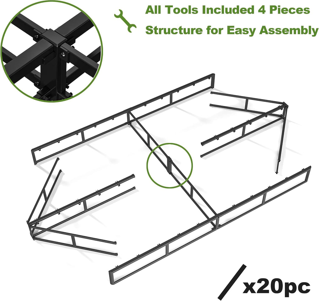 Cal King Box Spring Only, 5 Inch Low Profile Heavy Duty Metal Structure with Easy Clean Fabric Bed Cover, Non-Slip, Noise Free, Easy Assembly (California King)