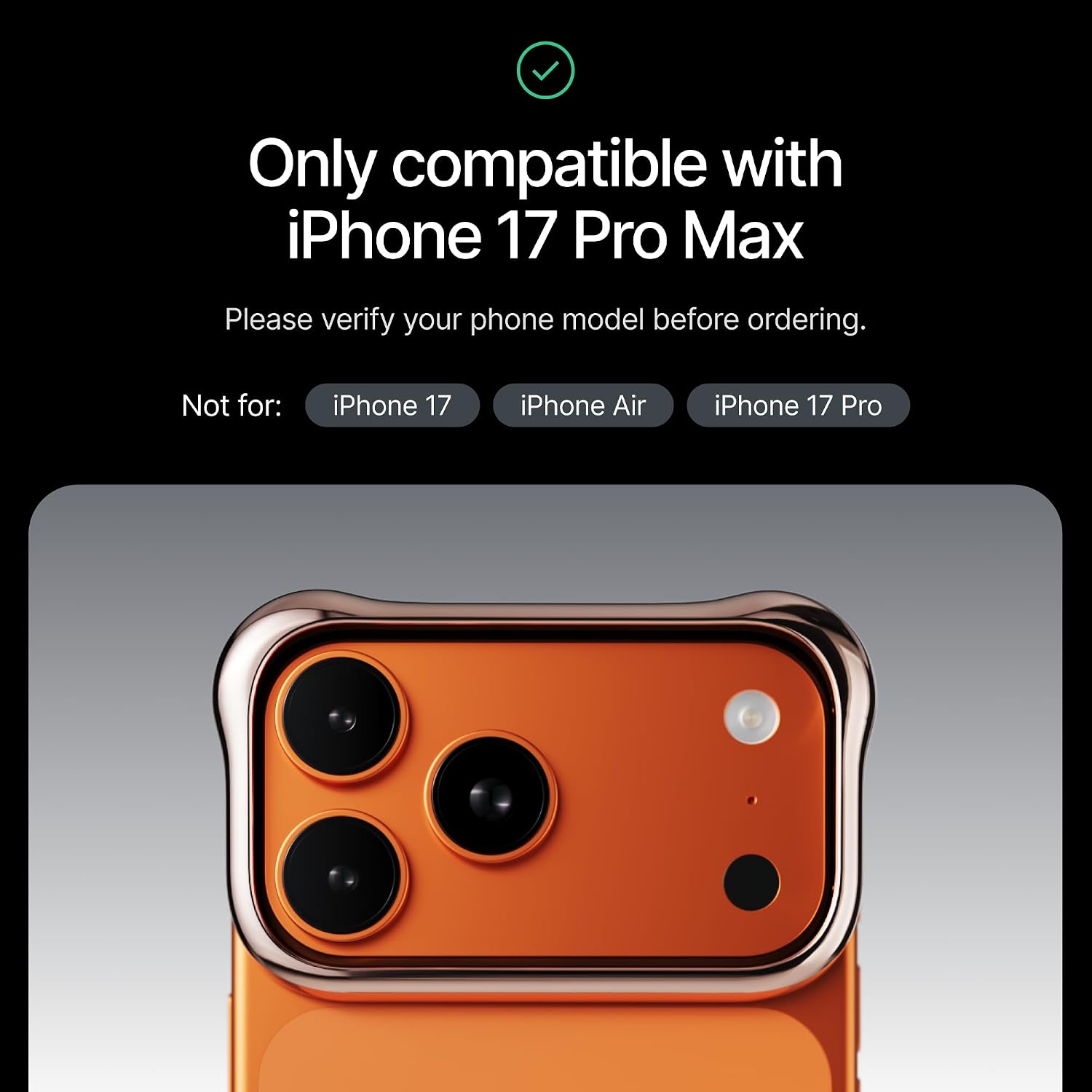 Arc Pulse Compatible with iPhone 17 Pro Max Phone Case (2025), Minimalist Protective Shock Absorption Aerospace Grade Aluminum Shells + Elastomer Inlays Easy Fit 6.9 inch Rose Bronze