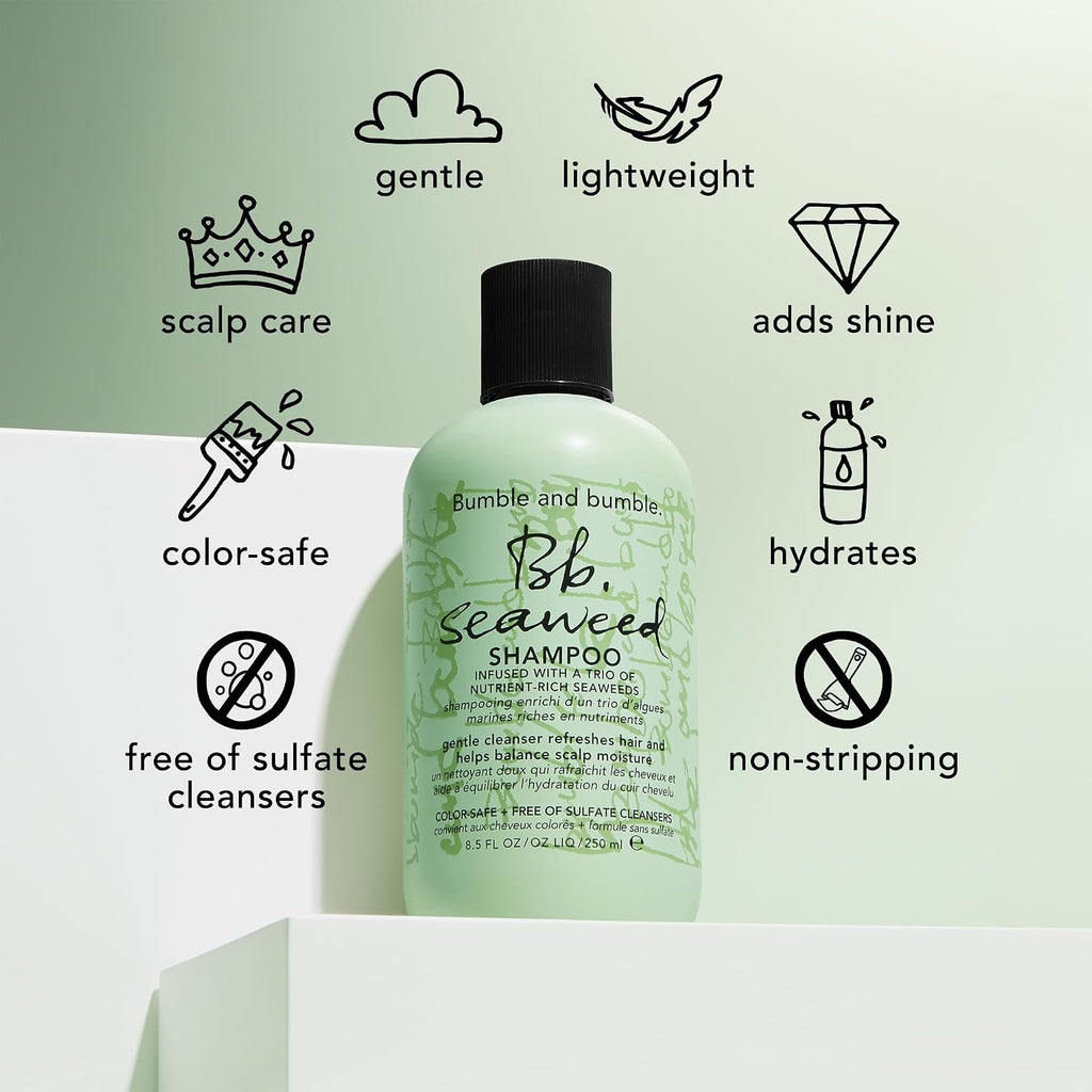 Bumble and bumble. Seaweed Hydrating Shampoo | Gently Cleanses Without Stripping |Improves Scalp Hydration| Sulfate Cleanser Free | For Fine to Medium Curly Wavy Straight Hair