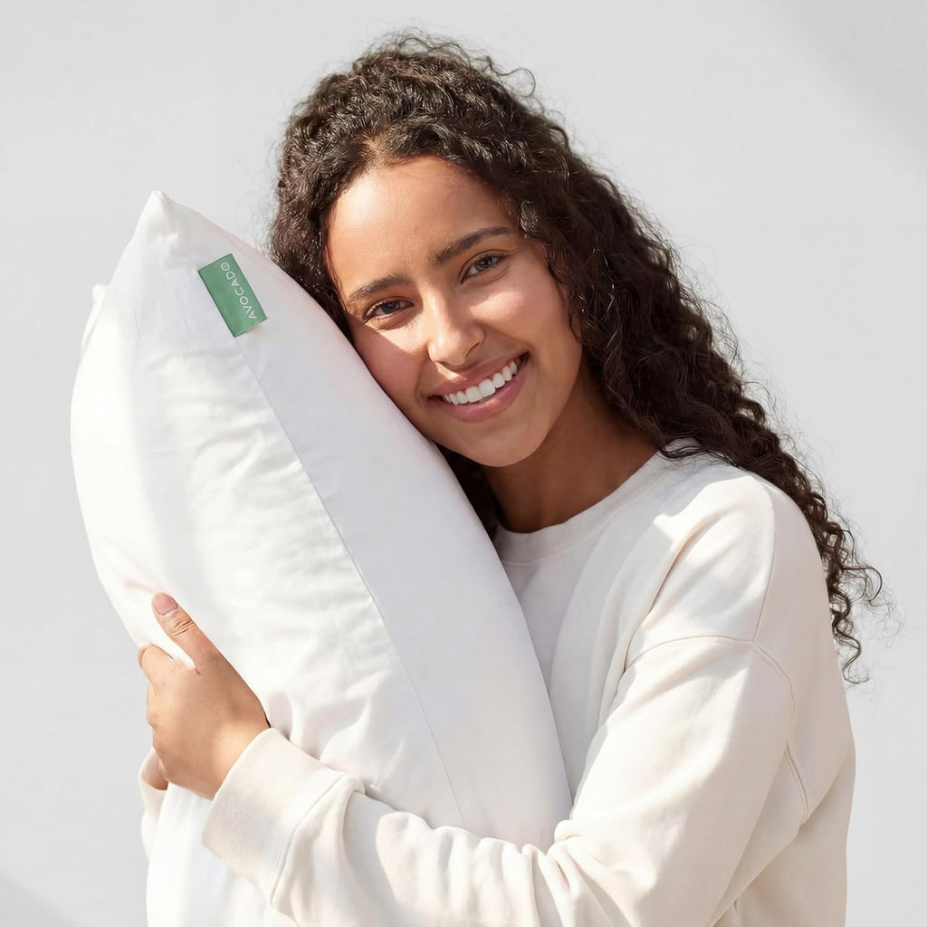 Avocado Organic Cotton Pillow — GOLS Certified, Adjustable Loft, Medium Firm for Back, Side & Stomach Sleepers, Standard