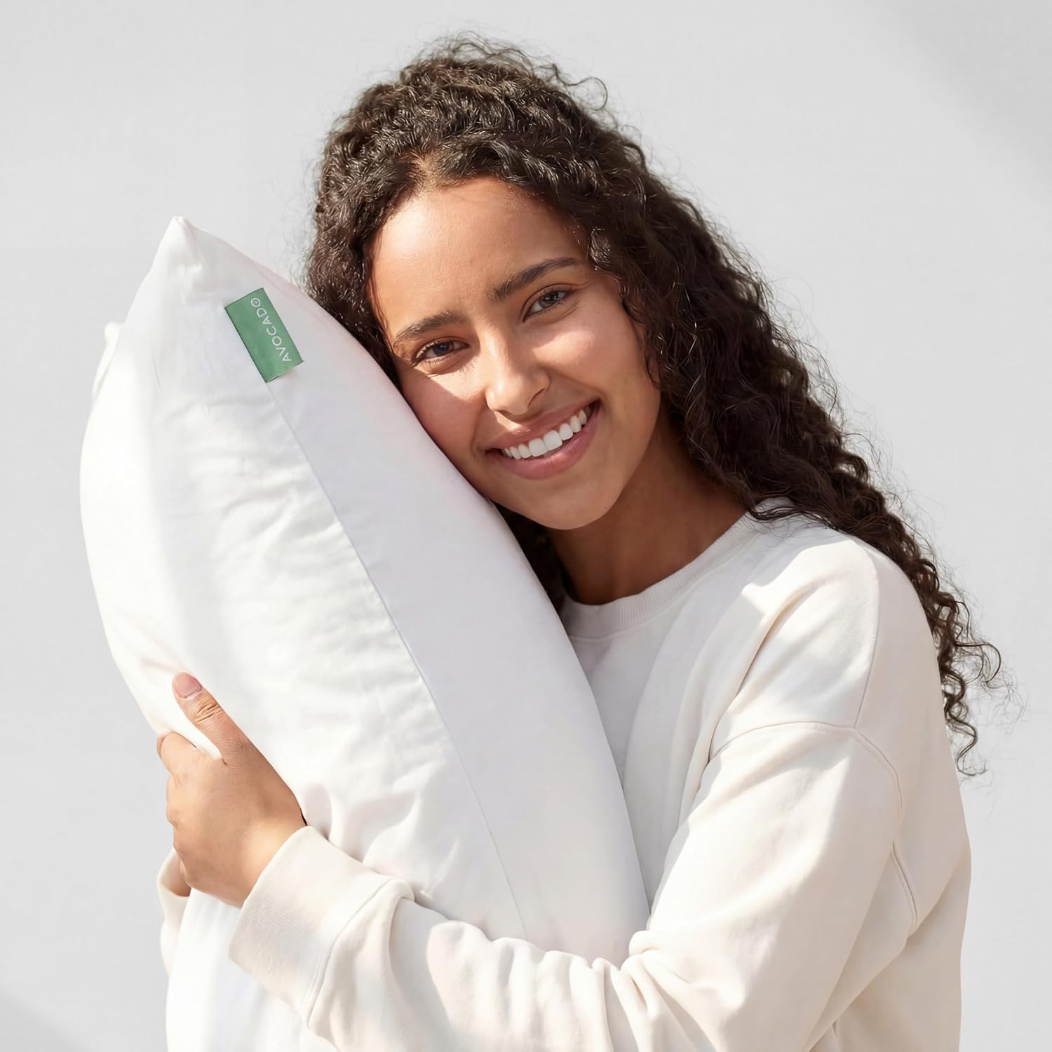 Avocado Organic Cotton Pillow — GOLS Certified, Adjustable Loft, Medium Firm for Back, Side & Stomach Sleepers, Queen