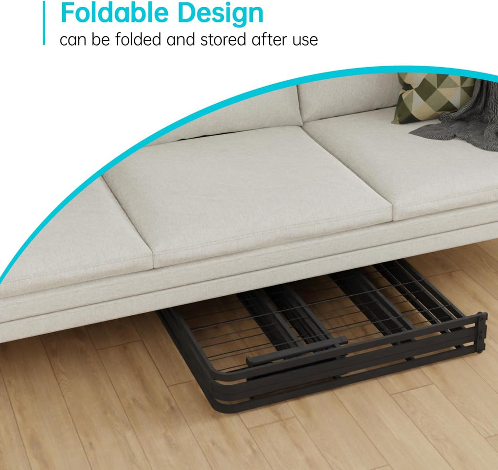 BestMassage | King Bed Frame | Metal | Heavy Duty Steel Slats with 12 Legs | Foldable | Sturdy, No Box Spring Needed | Easy to Assemble with Under-Bed Storage | Furniture for Home, Dorms