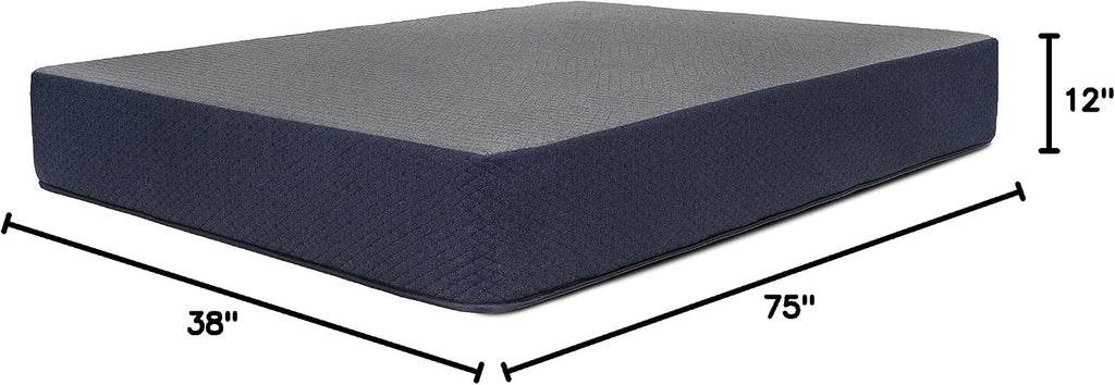 DREAMFOAM Brooklyn Bedding Copperflex Essential 12' Gel Memory Foam Mattress with Stain Protection, Twin |Made in Arizona