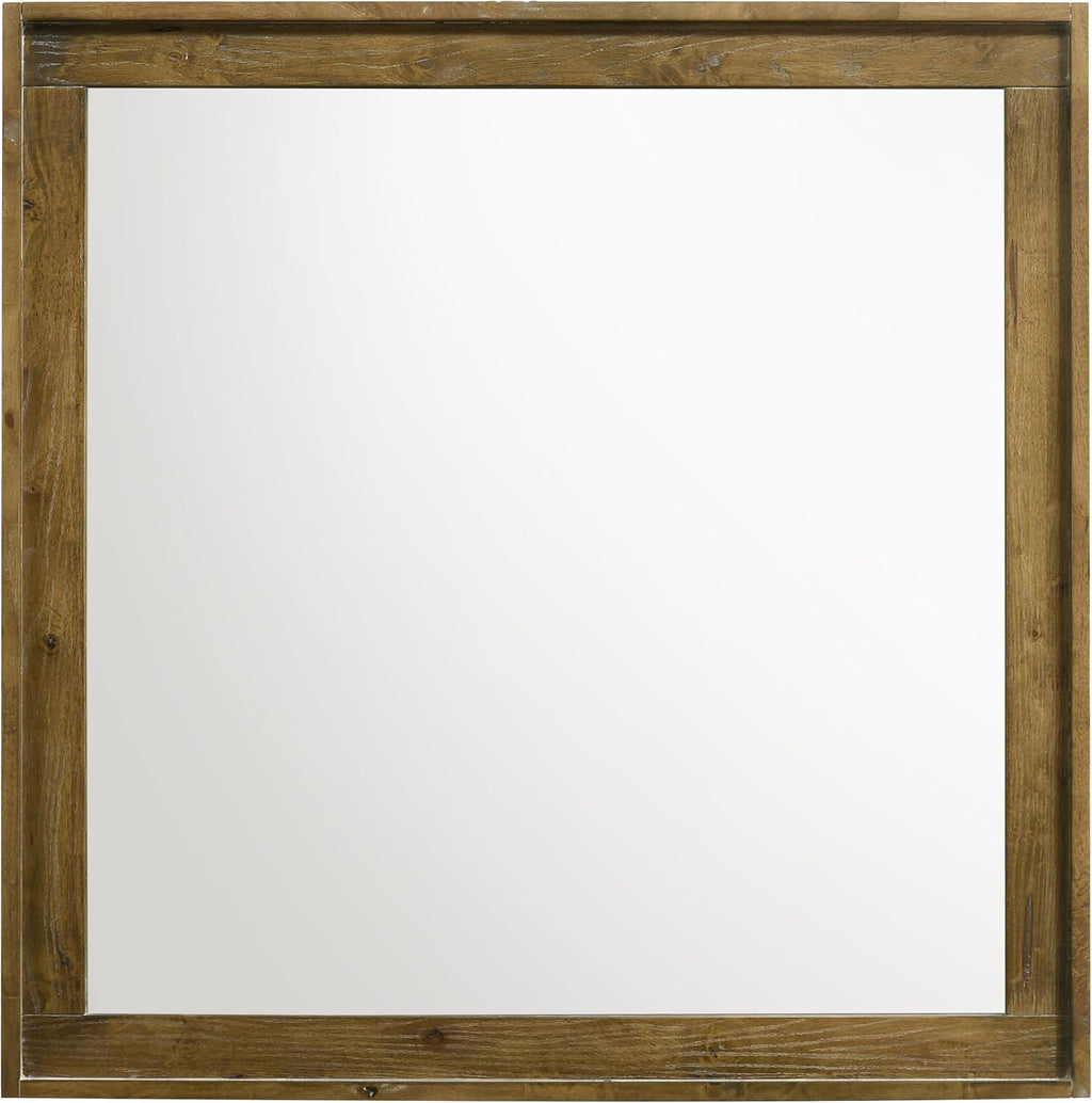 Coaster Home Furnishings - Henderson - Wood - 5-Piece Bedroom Set with Bookcase Headboard, USB Charging and Rustic Style - Bedroom - Queen Size - Medium Oak - 222971Q-S5