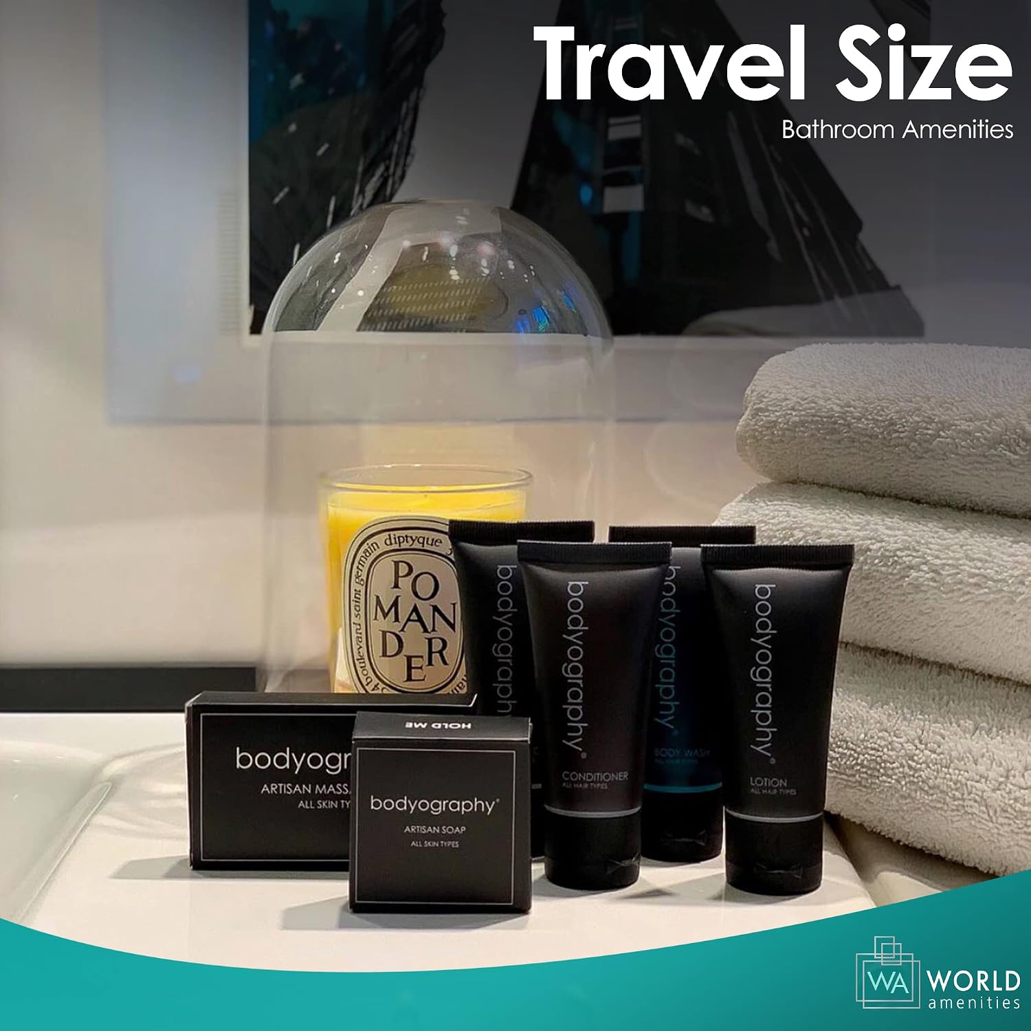 World Amenities - Bodyography - Bulk Shampoo | 300 Count, 1.4oz | Lavender Peppermint, Mini Travel Size Toiletries (100% Recyclable Tube with Flip Top Cap) Hotel Amenities.