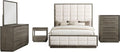 Coaster Home Furnishings Durango Transitional 5-Piece Bedroom Set Boucle Upholstered Queen Size Panel Bed Frame 77-inch Headboard Washed Oak 223271Q-S5