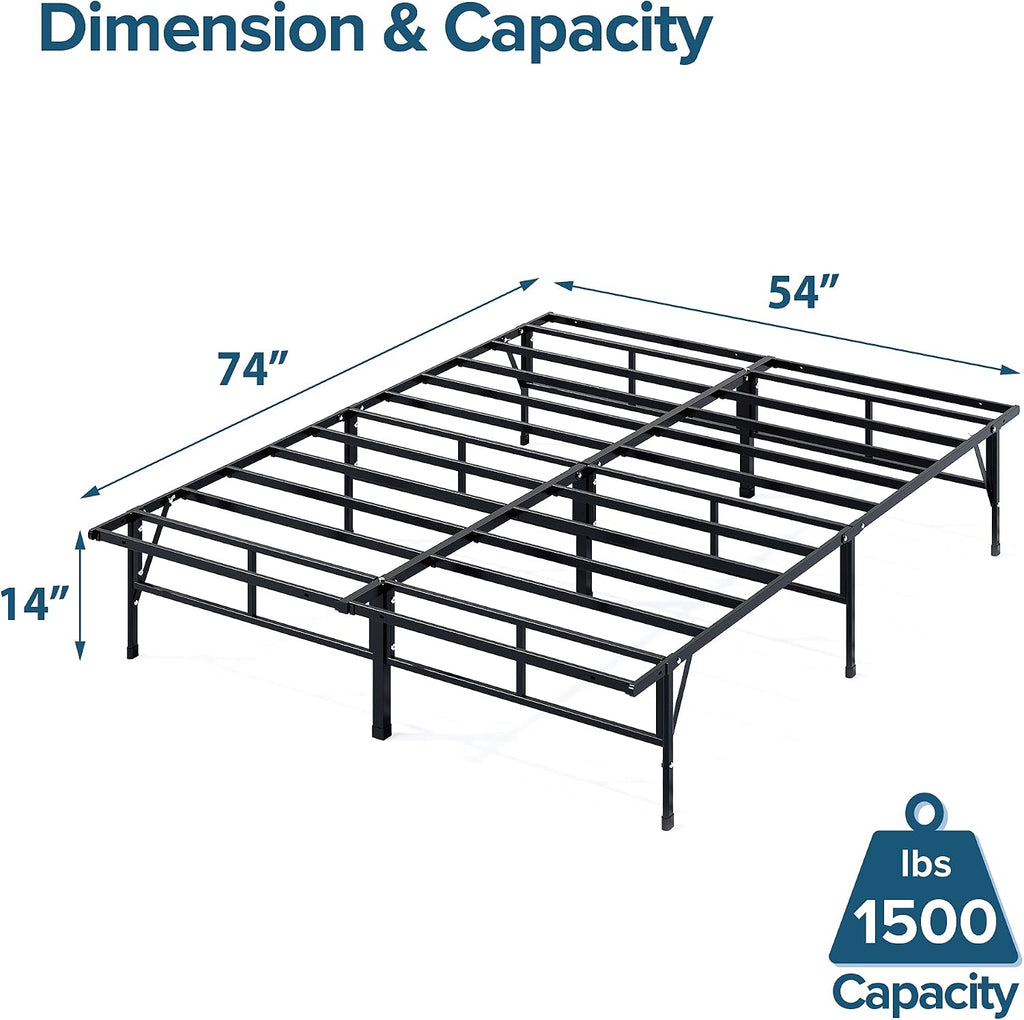 ZINUS SmartBase Compack Mattress Foundation, 14 Inch Metal Bed Frame, No Box Spring Needed, Sturdy Steel Slat Support, Full