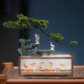 Tabletop Fountain with LED Light,Fish Tank,Artificial Landscape Tabletop Fountain with Pump|Atomizer,for Indoor Outdoor Decoration,Stress Relief,Meditation,Wealth Boom (Tree|Large Fish Tank)