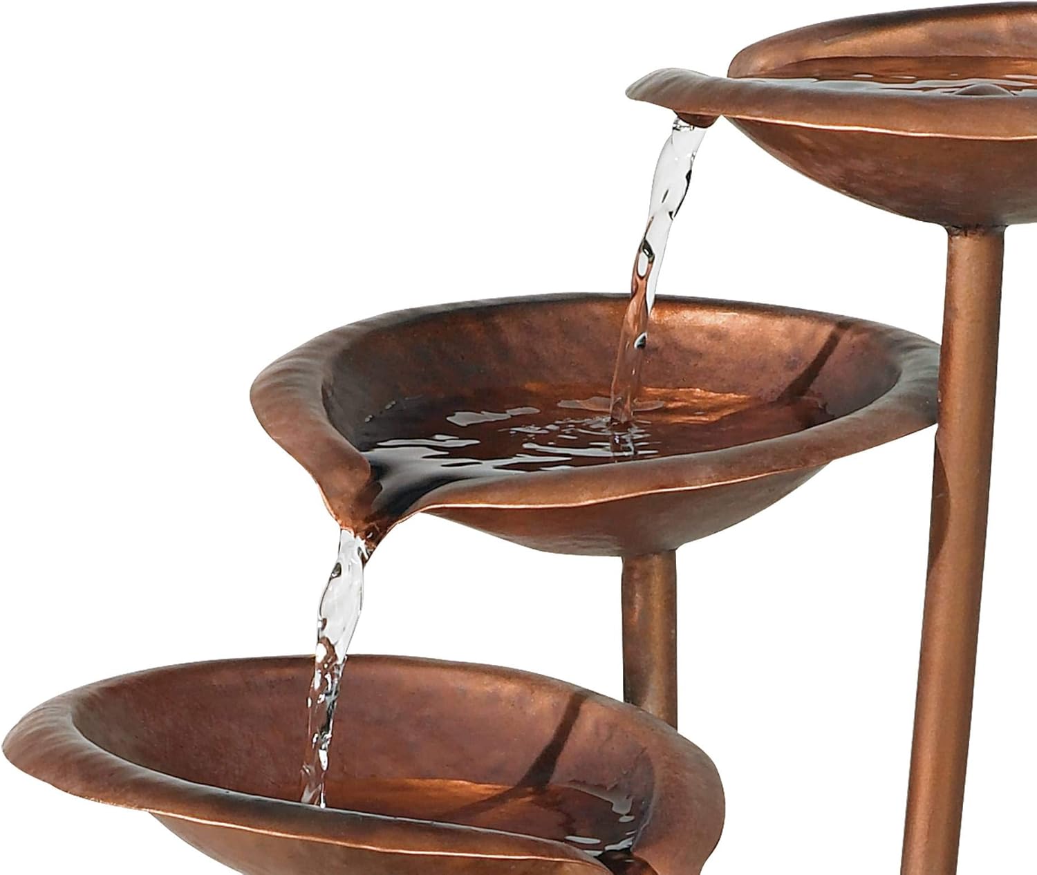 Ashton Water Lilies and Cat Tails 33' High Large Asian Indoor Outdoor Cottage Core Decor Resin Floor Fountain Standing Waterfall Tiered Water Feature for Outside Garden Patio Yard - John Timberland