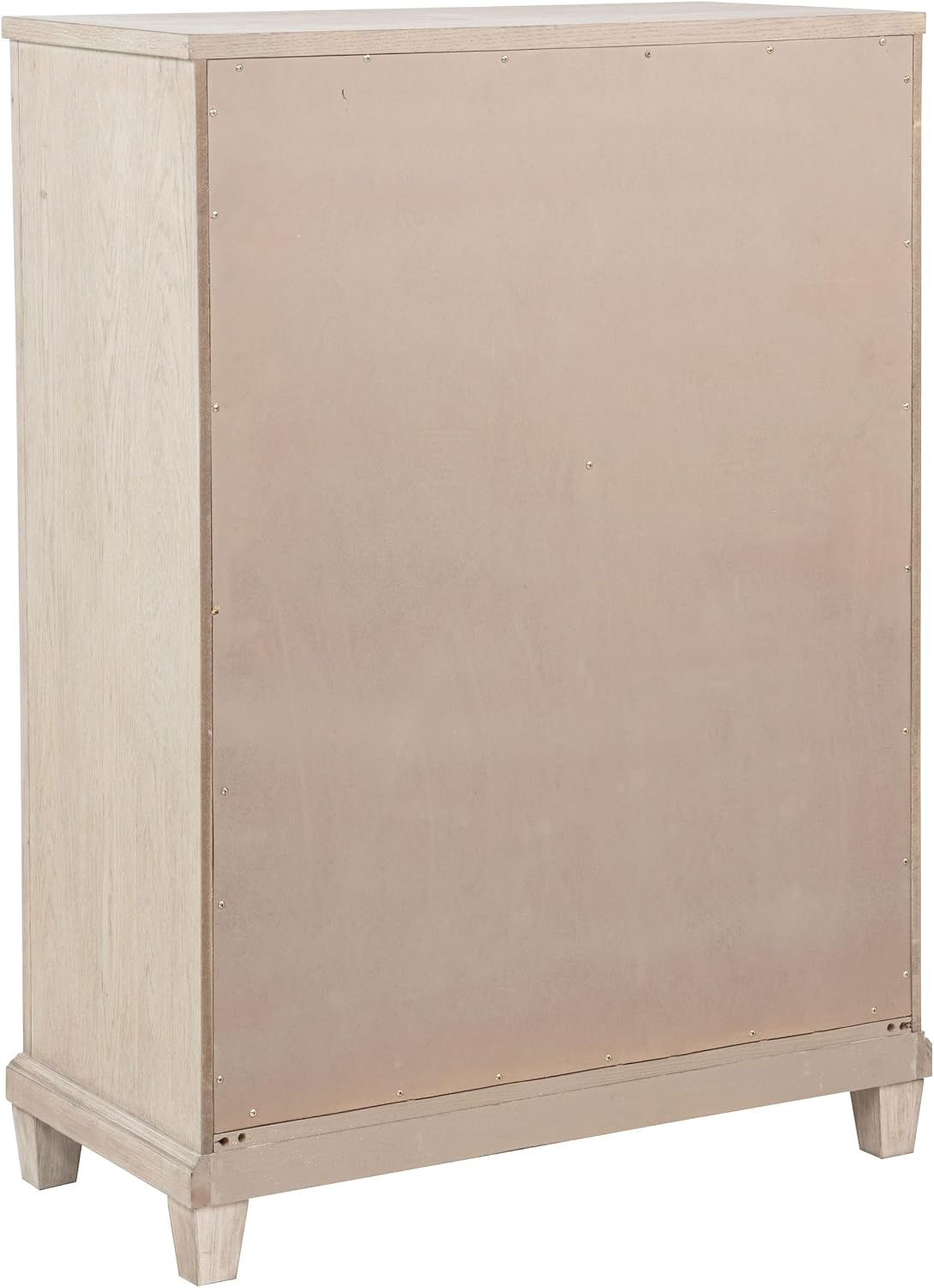 Coaster Home Furnishings - Pembroke - Wood - 5-Piece Bedroom Set with Molding Details, Nailhead Trim, Tapered Legs and Cable Access - Bedroom - Eastern King Size - Washed Oak - 215921KE-S5