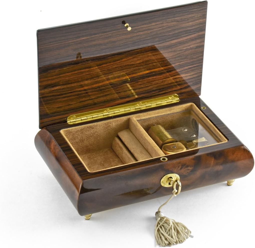 Exquisite Single Stem White Rose Musical Jewelry Box - Many Songs to Choose - Mi Chiamano Mimi (La Boheme)