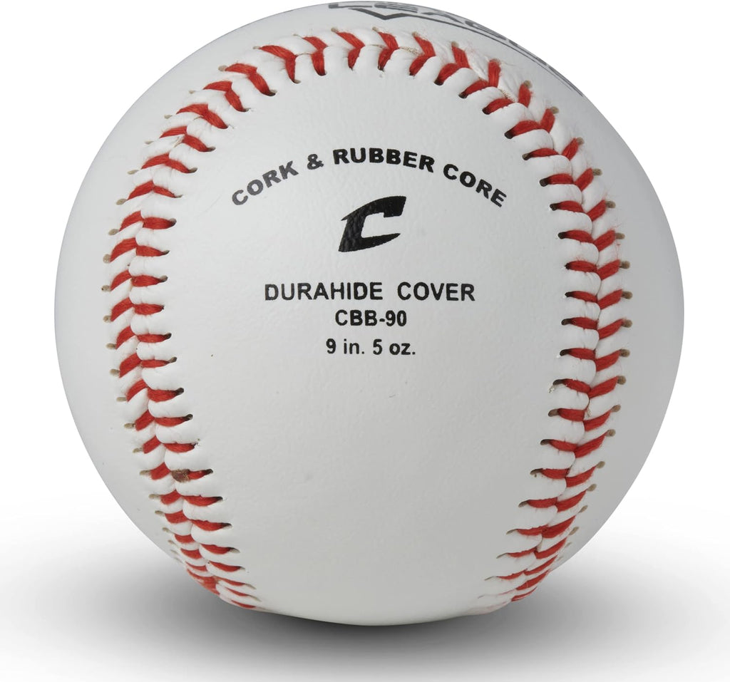 Champro CBB-90 Durahide Cover Baseballs in a Black Champro Bucket – 30 Balls and one Rods Can Sleeve Included