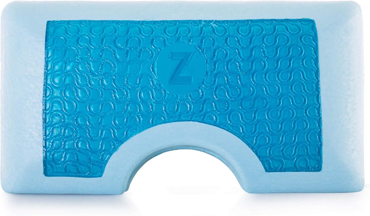 MALOUF Z Side Sleeper Shoulder Cutout Dough Memory Foam Pillow with Liquid Gel Layer-King, Blue