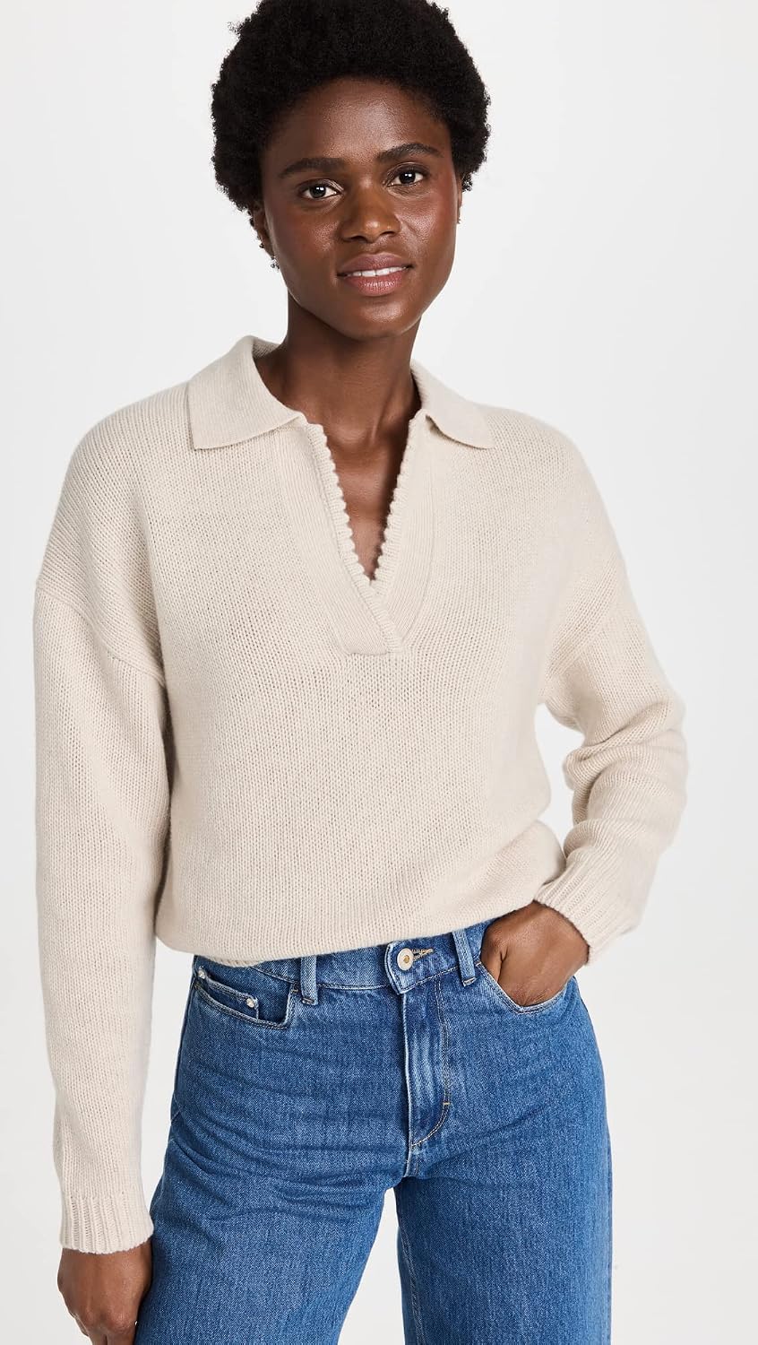 Theory Women's Scallop Polo Sweater