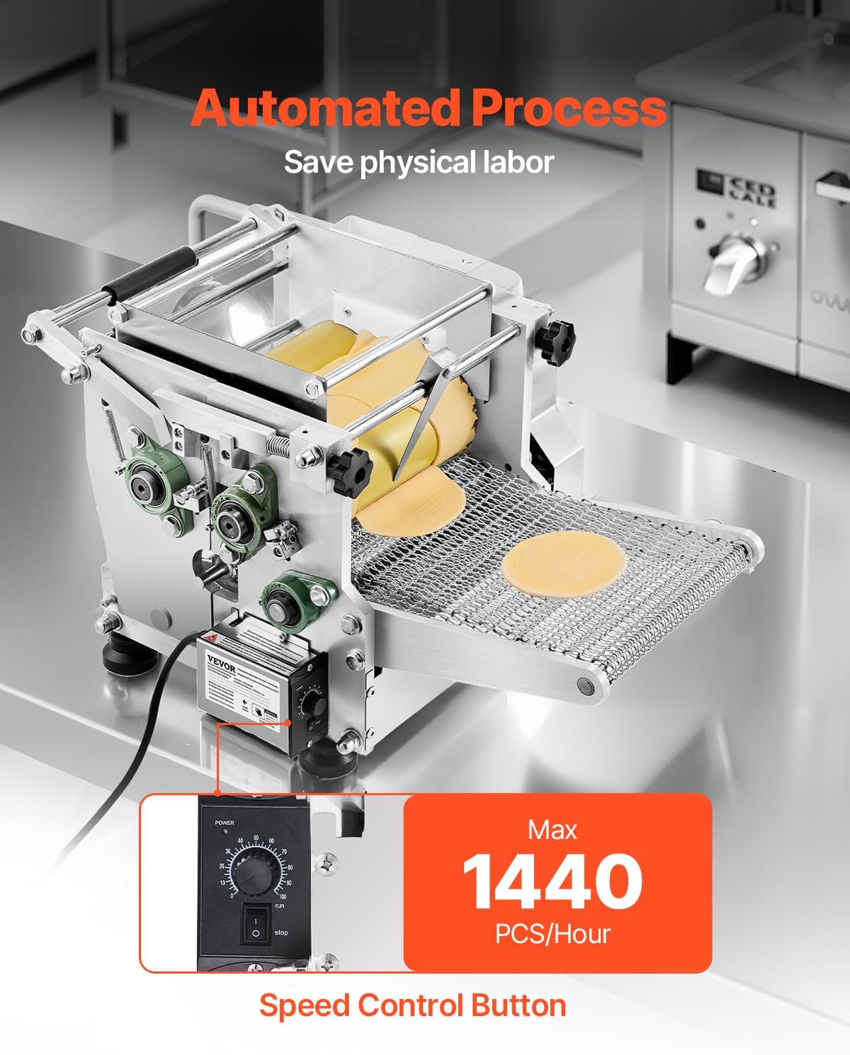 VEVOR Electric Tortilla Maker, Automatic Corn Tortilla Making Machine with Non-Stick Coating and Two Molds(4 in + 6 in), Electric Chapatti Machine Suitable for Produce Sopes Pita Tortilla Pizza