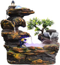 Tabletop Fountains Tabletop Water Fountain Rock Falls Fountains Resin Indoor Waterfall Fountain Tabletop Fountains with Crystal Ball and Automatic Water Pump for Home Office Decor Indoor Water Founta