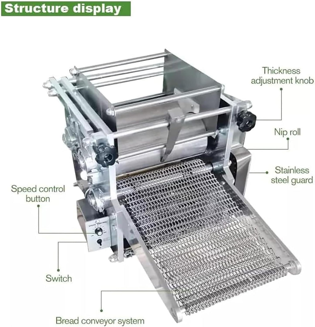 KEhtu Automatic Burrito Machine, Commercial Tortilla Making Machine, 1800 Pcs/h, Uniform Size, Save Time and Effort, Suitable for Tortilla Machine in Factories, Hotels, Restaurants