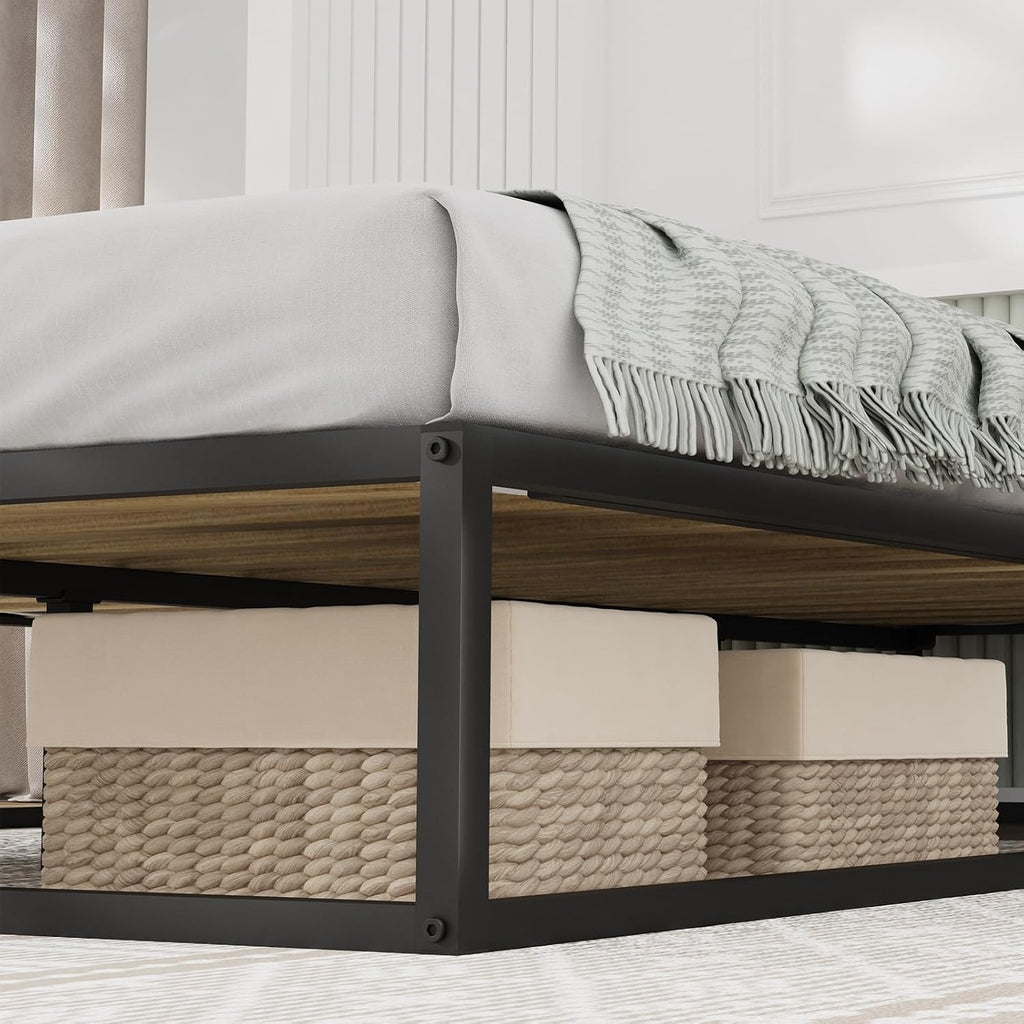Novilla Ful Size Bed Frame, Metal Platform Bed Frame, Sturdy Metal Bed Frame, Wood Slats Support, No Box Spring Needed, Durable and Safe, Easy Assembly, Black