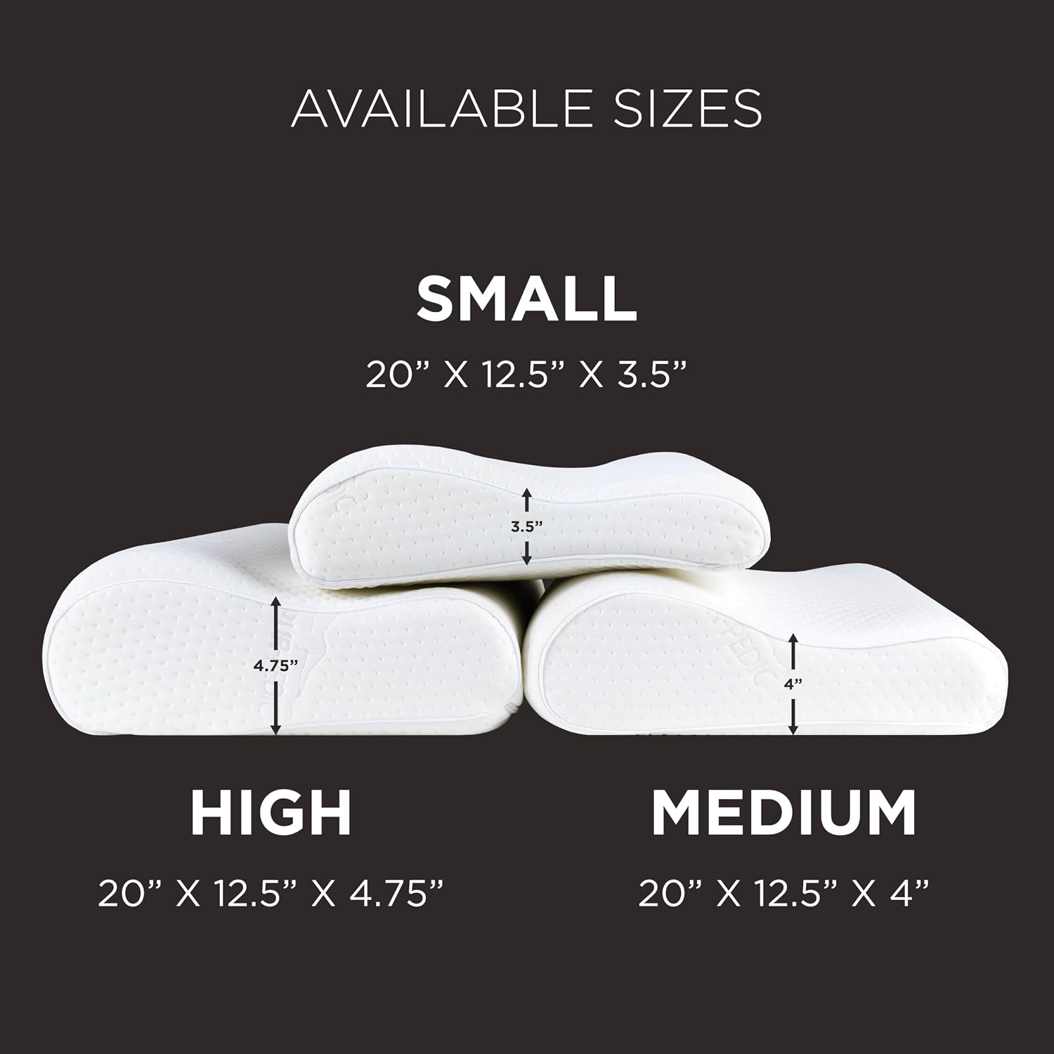TEMPUR-Pedic, Standard TEMPUR-Neck Pillow, High Profile-2-Pack, White 2 Count