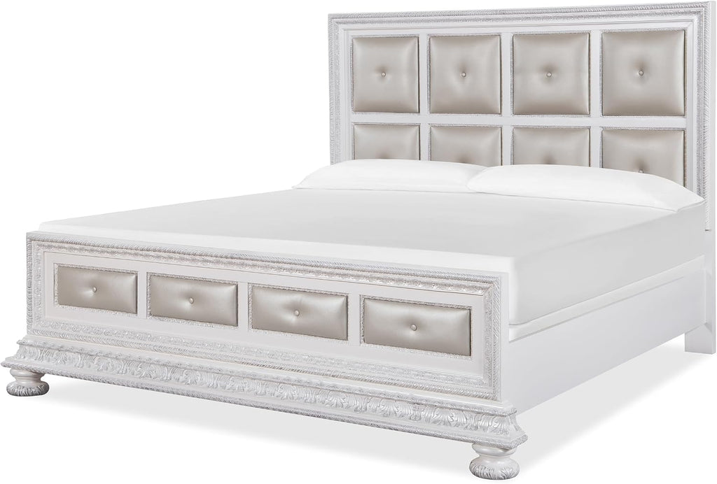 First of a Kind Penta Contemporary 5 Piece Queen Bedroom Set with Upholstered Headboard Modern Structured Design Coordinated Furniture Collection