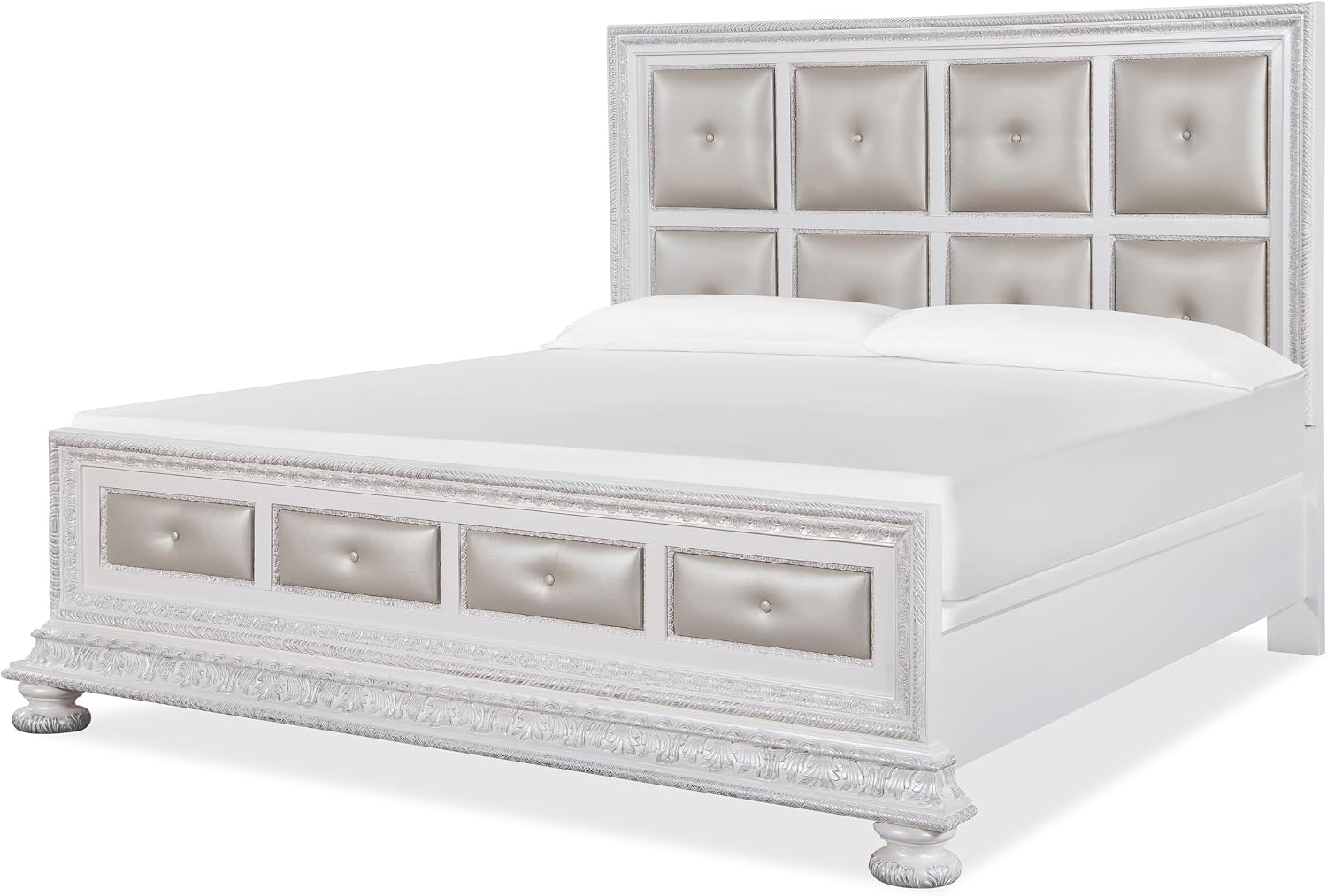 First of a Kind Penta Contemporary 5 Piece Queen Bedroom Set with Upholstered Headboard Modern Structured Design Coordinated Furniture Collection