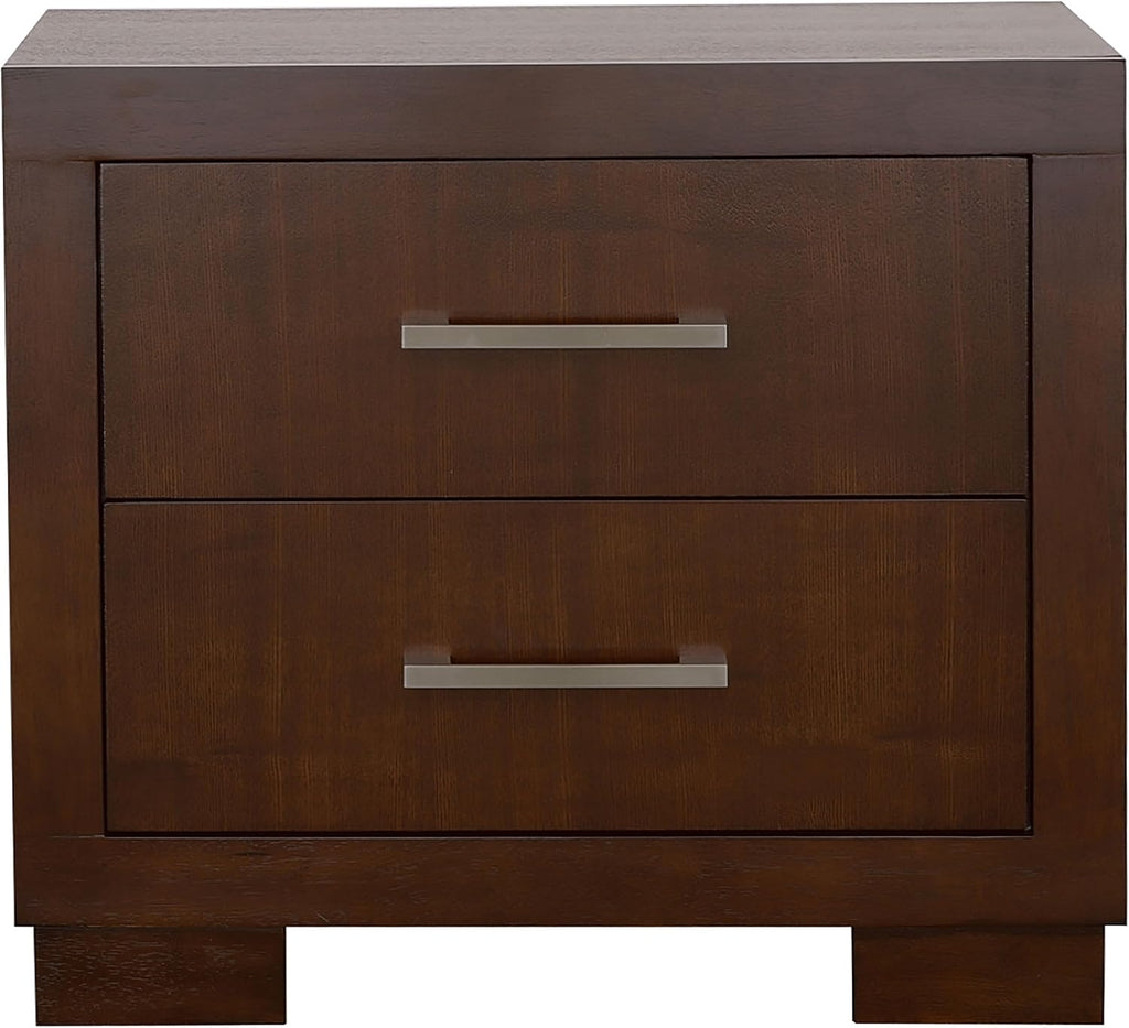 Coaster Home Furnishings Jessica Contemporary 5-Piece Bedroom Set California King Size LED Storage Bookcase Bed Frame 47-inch Headboard Cappuccino 200719KW-S5