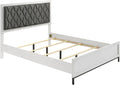 Coaster Home Furnishings Sonora Contemporary 5-Piece Bedroom Set Leatherette Upholstered Queen Size Panel Bed Frame 54-inch Headboard White 224861Q-S5
