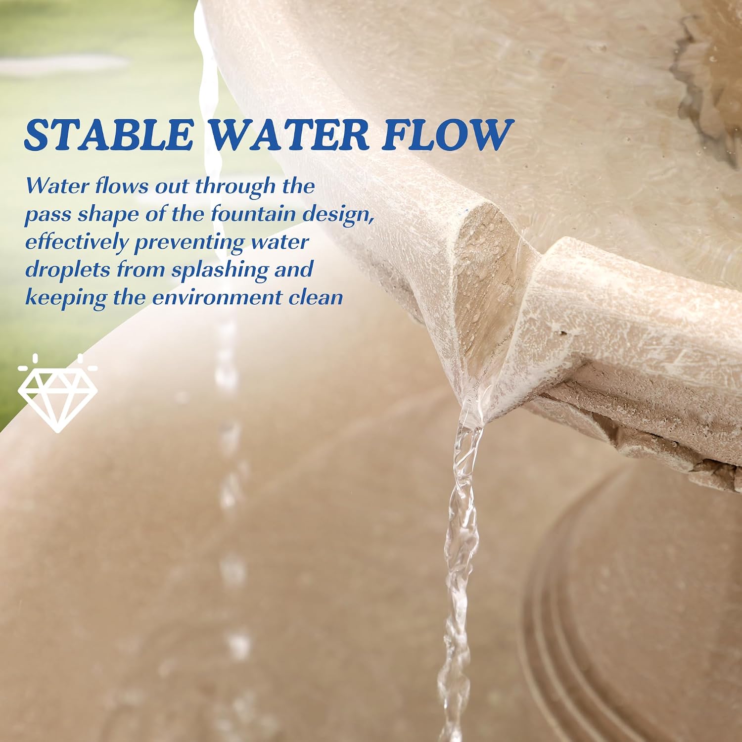 Italian Outdoor Water Fountains Garden Decor - 48.4''H Fountains and Waterfalls Outside, Large Cascading Indoor Floor-Standing Resin Bubbler Fountain Features W/Pump for Patio, Yard and Home