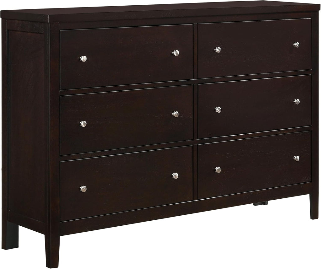 Coaster Home Furnishings Carlton Contemporary 5-Piece Bedroom Set Leatherette Upholstered Queen Size Panel Bed Frame 51-inch Headboard Cappuccino 202091Q-S5