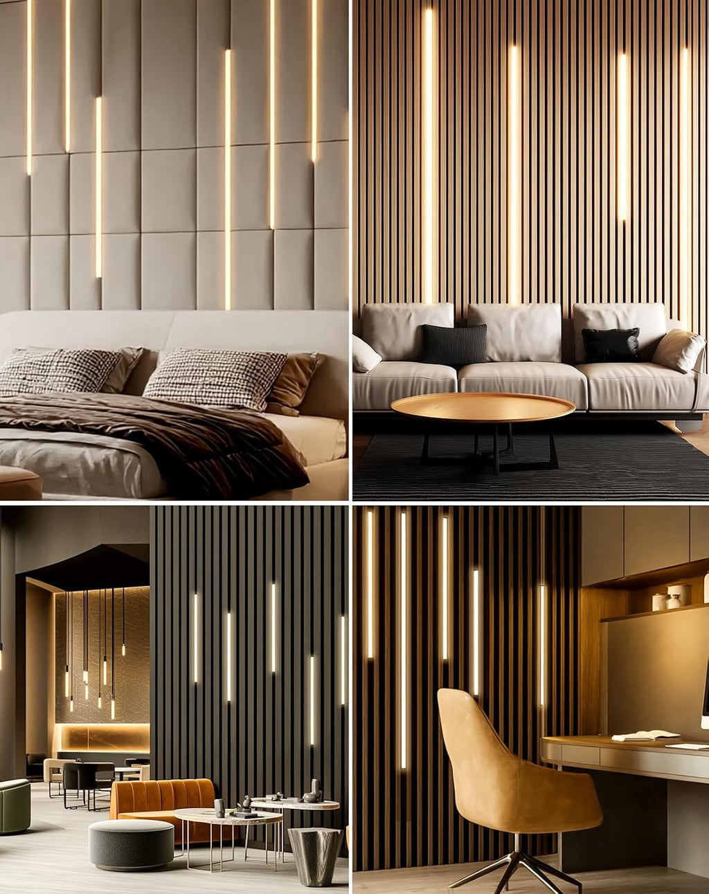 LED Recessed Light Kit, Flexible & Cuttable 3000K Warm White Retrofit Kit LED Light,Dimmable Self-Adhesive Strip Lights for Wood Slat Walls, Accent & Acoustic Panels (7.87ft),24V,UL Listed