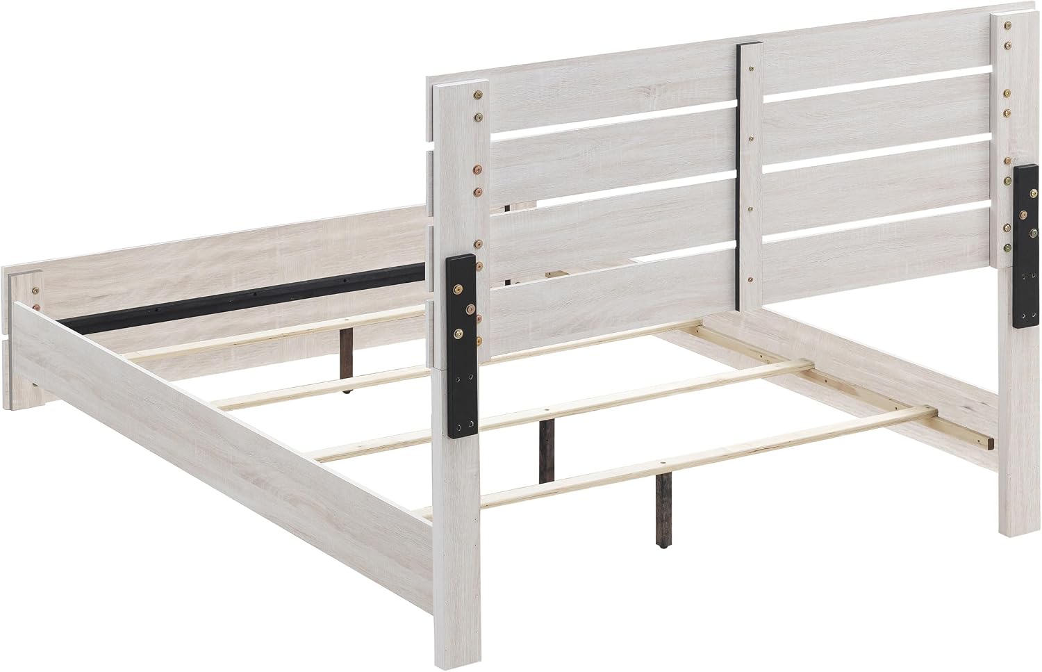 Coaster Home Furnishings Brantford Farmhouse 5-Piece Bedroom Set Queen Size Panel Bed Frame 52-inch Headboard Coastal White 207051Q-S5