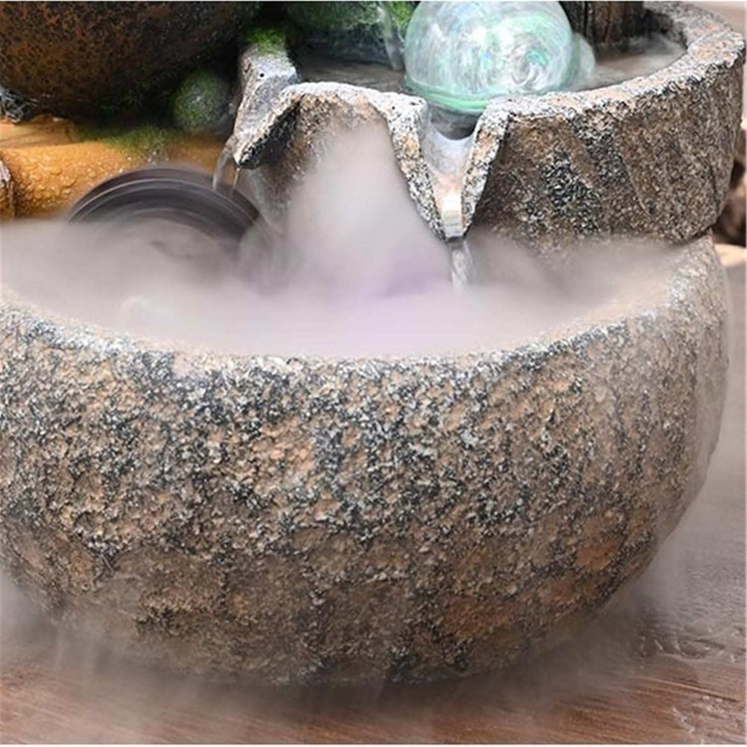 Tabletop Fountain Waterfall Desktop Fountains Rockery and Flowing Water Ornaments Circulating Waterscape Decoration