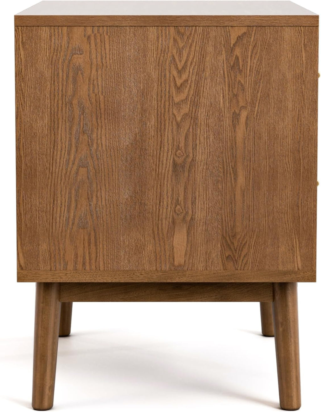 Furniture of America Wyatt Modern Solid Wood Bedroom Collection with Queen Bed Frame, Nightstands, Dresser with Mirror, Chest, No Box Spring Needed, Walnut, Standard Platform, 6-Piece Set