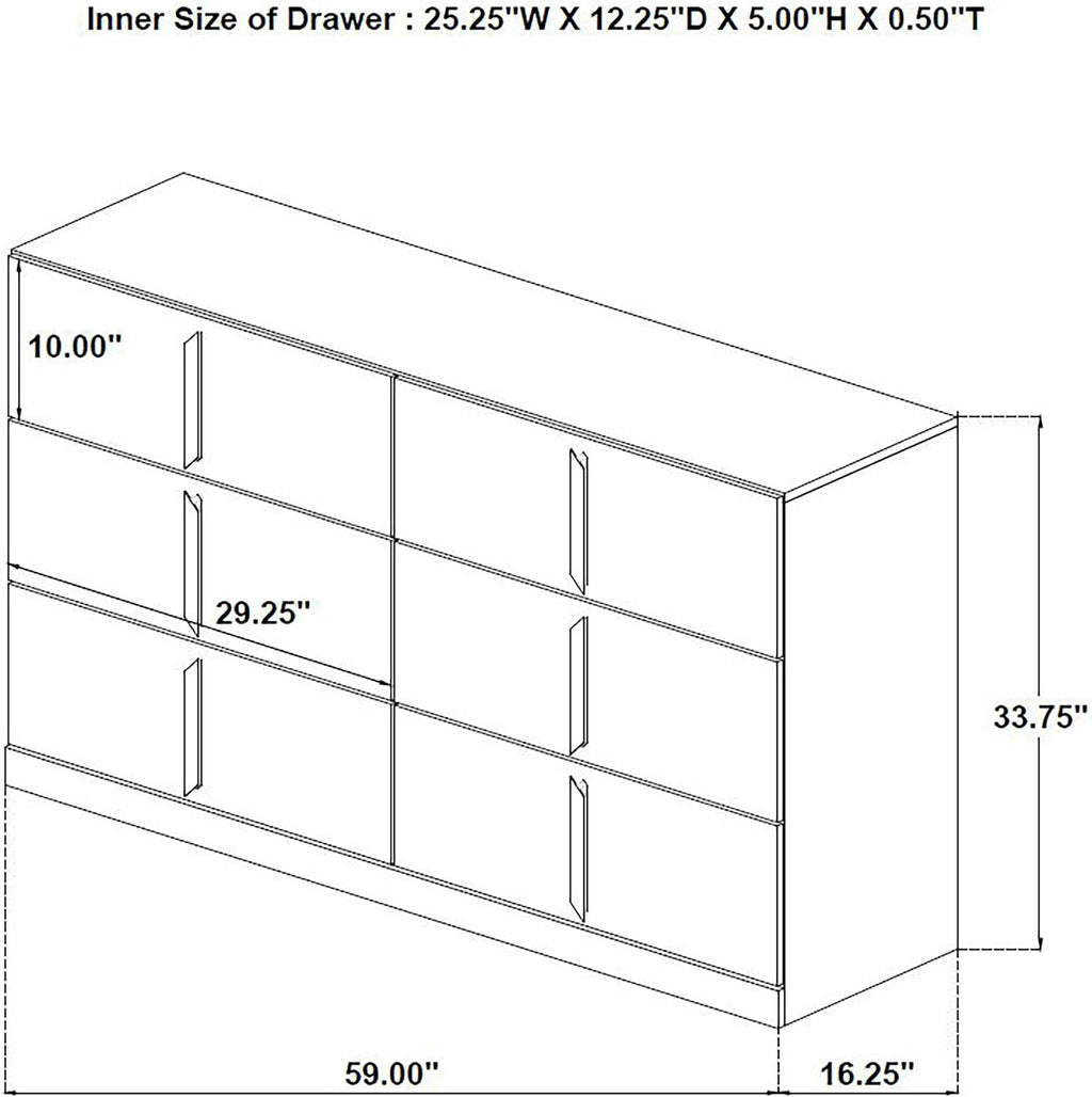 Coaster Home Furnishings - INES - Wood - 4-Piece Bedroom Set with Upholstered Bed and Flat Drawer Fronts - Bedroom - Queen Size - White High Gloss and Navy - 223091NVYQ-S4