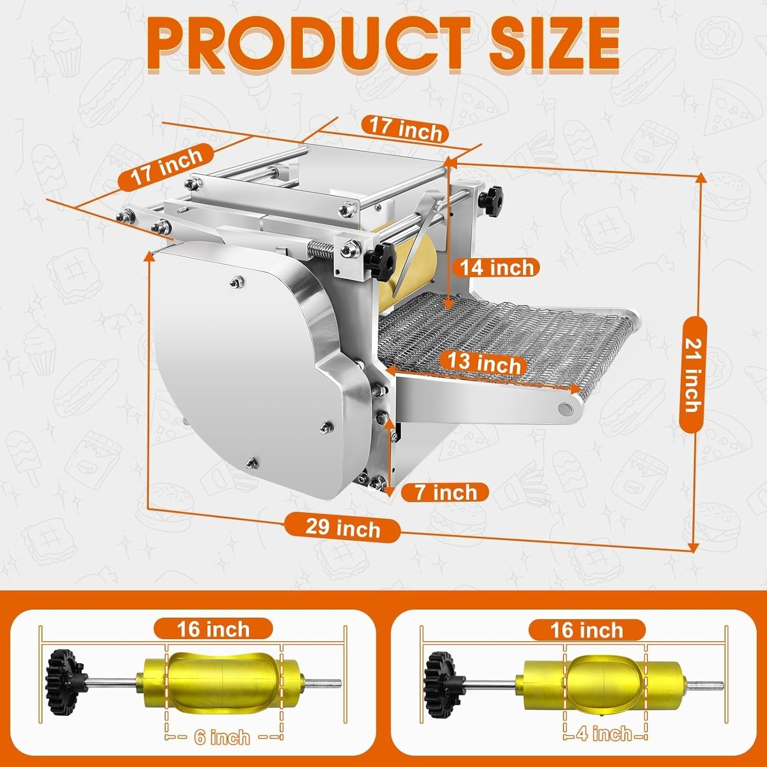 Electric Tortilla Maker with 2 Free Mold (4in+6in), Heavy Duty Commercial Automatic None-Stick Mexicon Chapatti Corn Machine 1500-2000pcs/h for Produce Gorditas Roti Pita