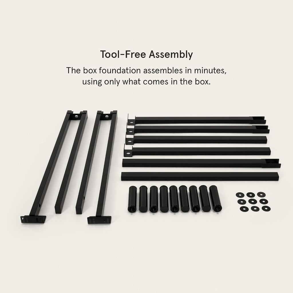 Tuft & Needle Metal Base Bed Frame for Full Mattresses; Simple Tool-Less Assembly Durable Powder-Coated Black Steel; 5-Year Limited Warranty; GREENGUARD Gold Certified