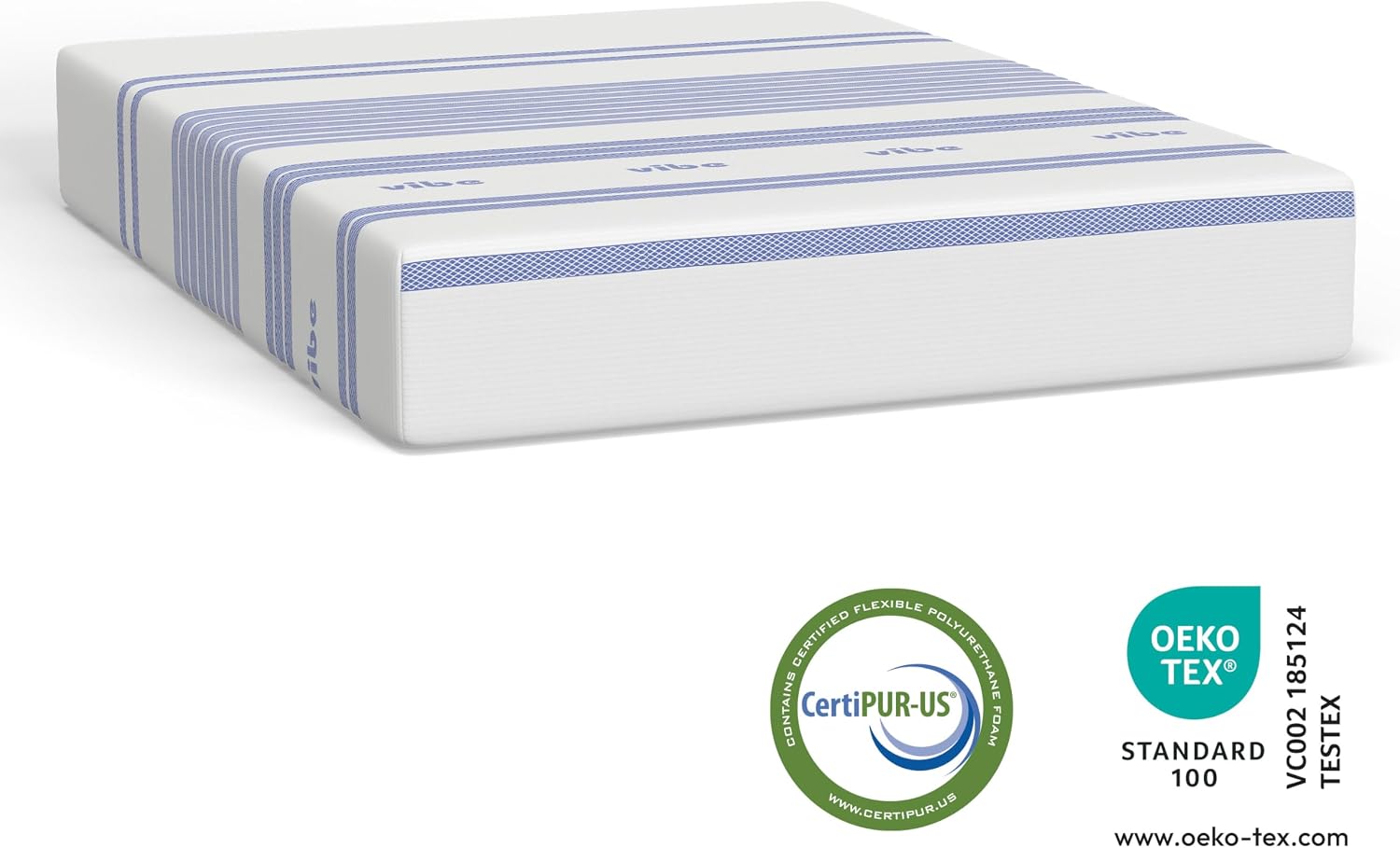 Vibe Gel Memory Foam Mattress, 12-Inch CertiPUR-US Certified Bed-in-a-Box, Twin, White