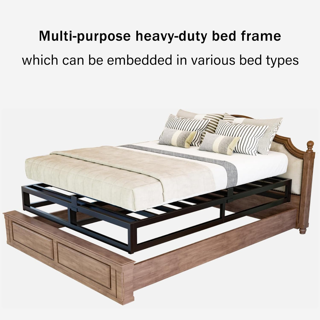 Bilily 14 Inch King Bed Frame with Sturdy Steel Slat Support,Heavy Duty Metal Platform King Size Mattress Foundation,No Box Spring Needed,Easy Assembly,Noise Free,Black