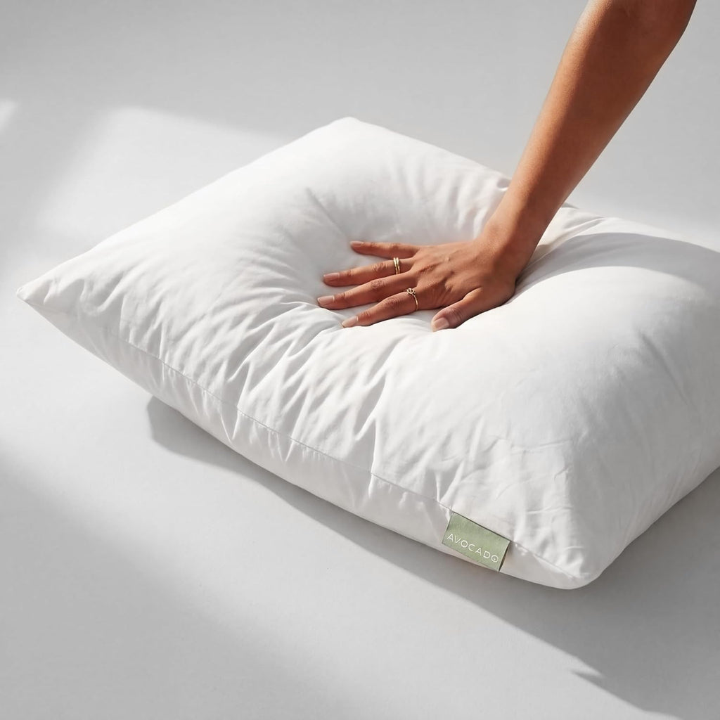 Avocado Organic Cotton Pillow — GOLS Certified, Adjustable Loft, Medium Firm for Back, Side & Stomach Sleepers, Standard