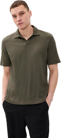 Theory Men's Short Sleeve Polo in Soft Waffle