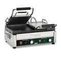 Waring Commercial Panini Press, Double Flat Cast Iron Plates, 17' x 9.25' Cooking Surface, 570°F Adjustable Thermostat, for Sandwiches up to 3' Thick, Professional Kitchen Grill, 240V, WFG300