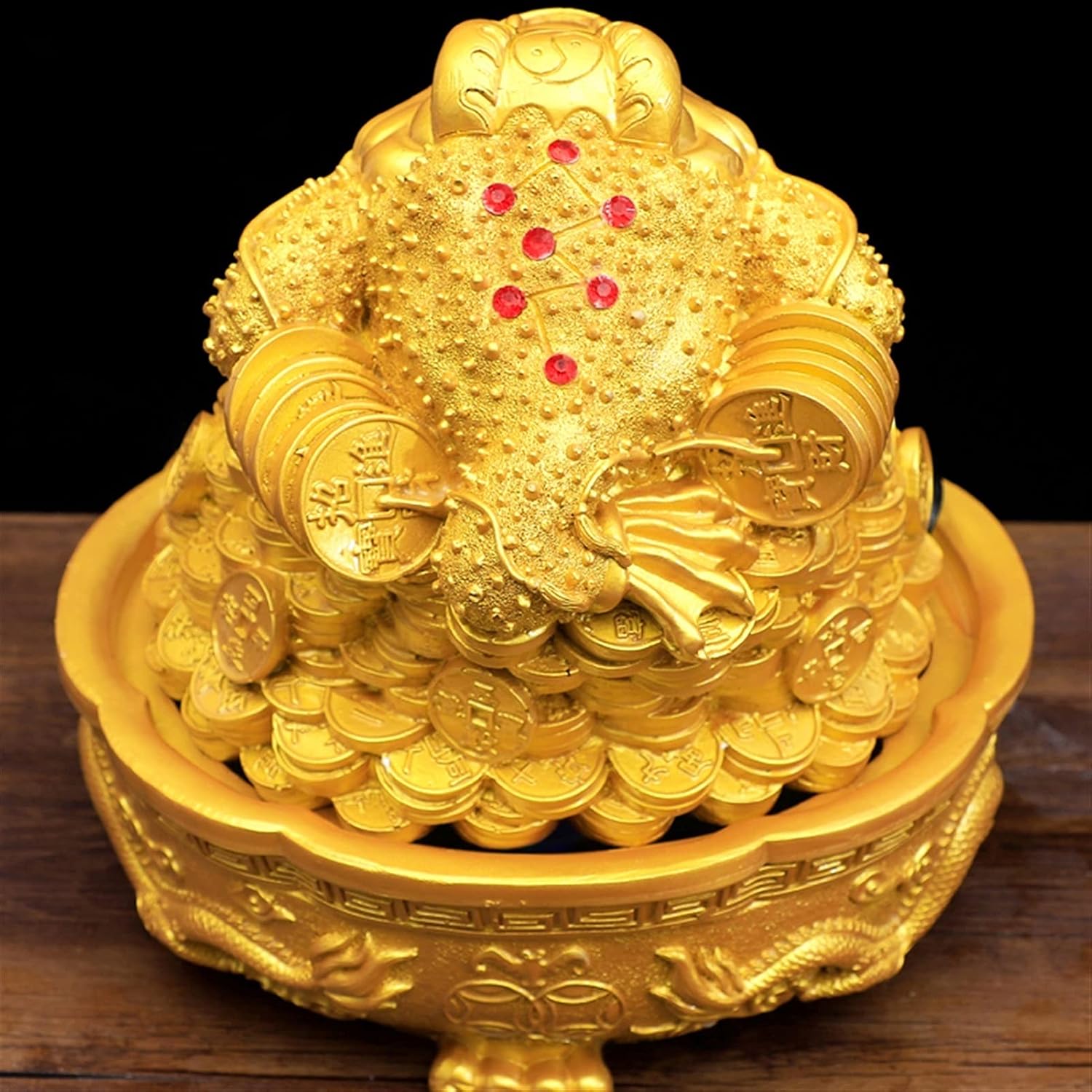 Tabletop Water Fountain Golden Lucky Tabletop Fountains Resin Indoor Waterfall Fountain Home Office Feng Shui Wealth Lucky Decoration Opening Housewarming Gift Home Decor