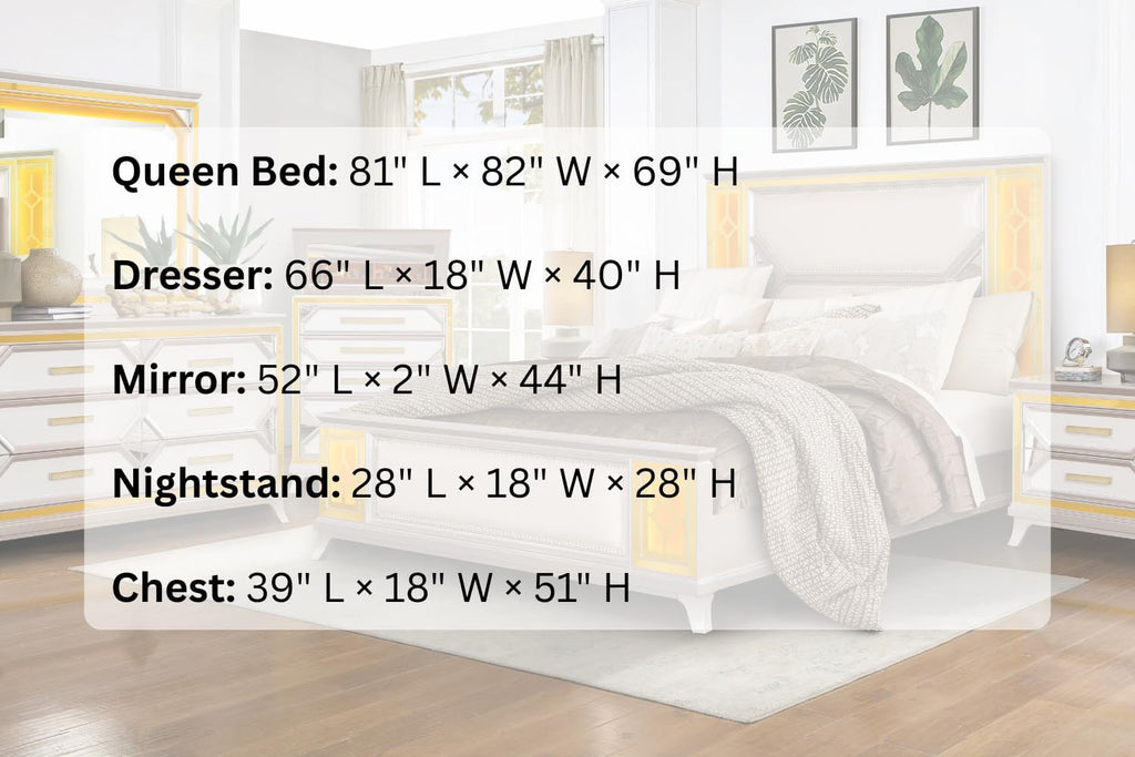 First of a Kind Claire Traditional 5 Piece Queen Bedroom Set with Upholstered Tufted Headboard Elegant European Inspired Design Coordinated Furniture Collection