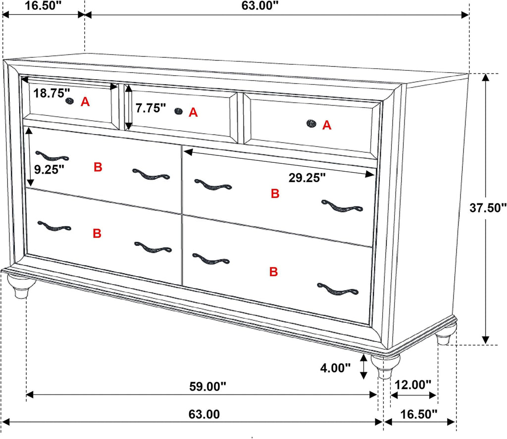 Coaster Home Furnishings Barzini Modern Classic 5-Piece Bedroom Set Leatherette Upholstered Queen Size Panel Bed Frame 56-inch Headboard White 205891Q-S5